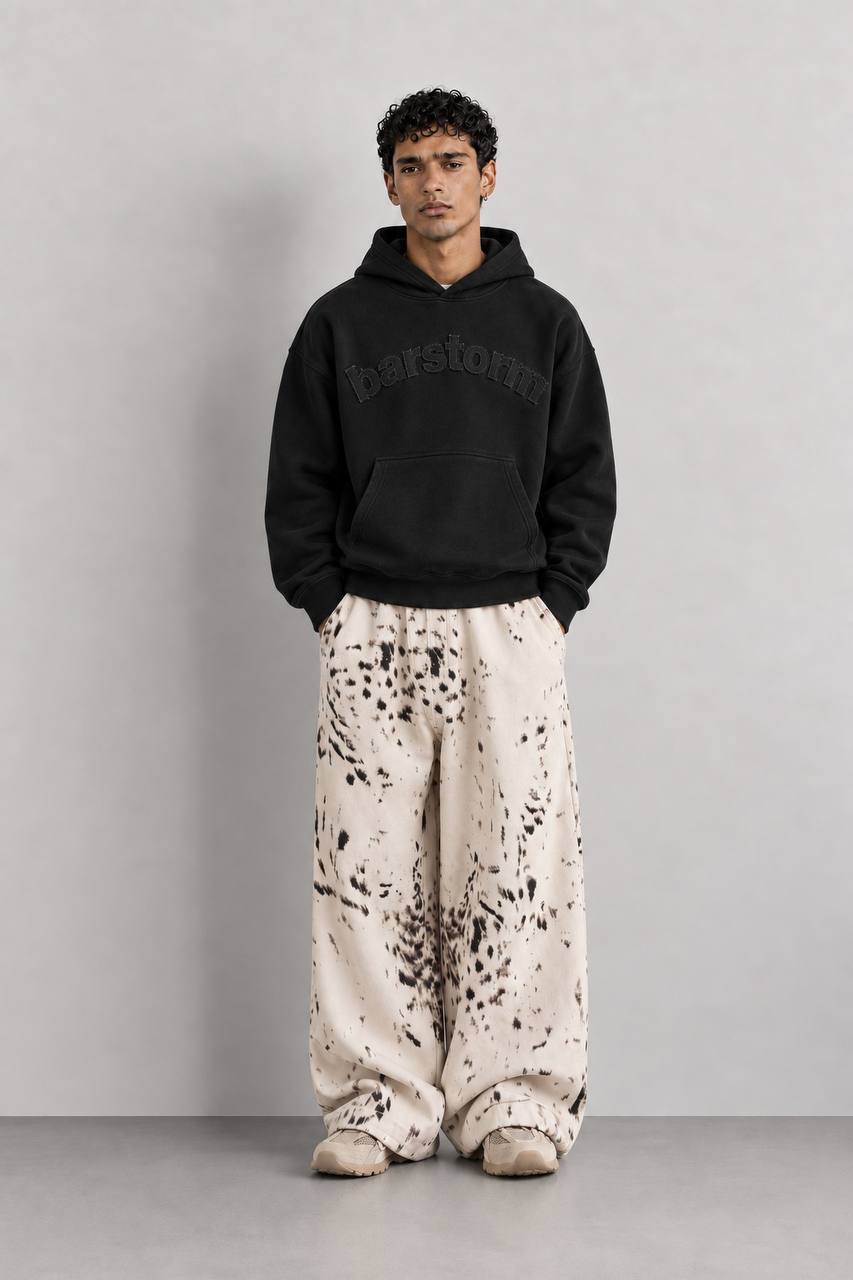 BARSTROM Hoodie - Washed Black – קפוצ'ון אוברסייז בצבע שחור משופשף | MIDLÉEZ