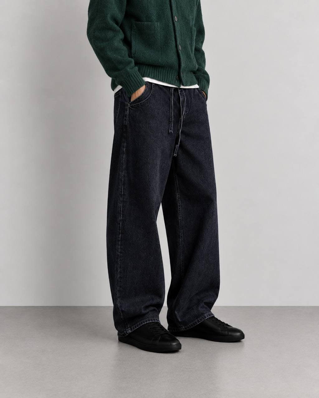Baggy Jeans – Washed Black – ג'ינס באגי בצבע שחור משופשף | MIDLÉEZ